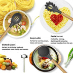12-Piece Silicone Cooking Utensils Set with Wooden Handles