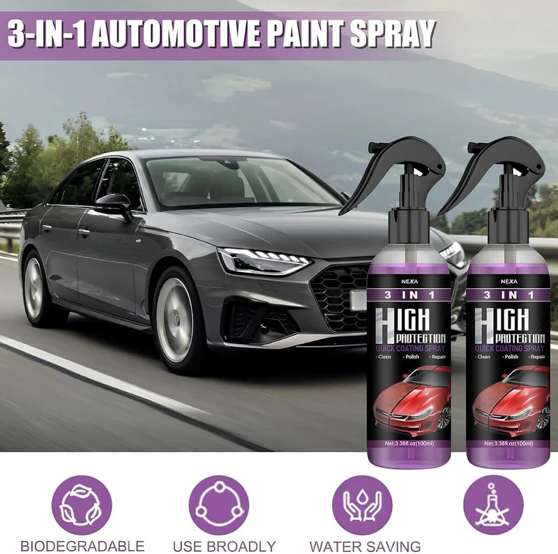 3-in-1 High Protection Quick Coating Spray for cars – 100ml bottle
