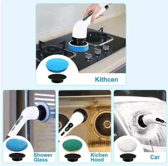 Electric Spin Scrubber Cleaning Brush – Multi-Surface Power Scrubber with Interchangeable Heads