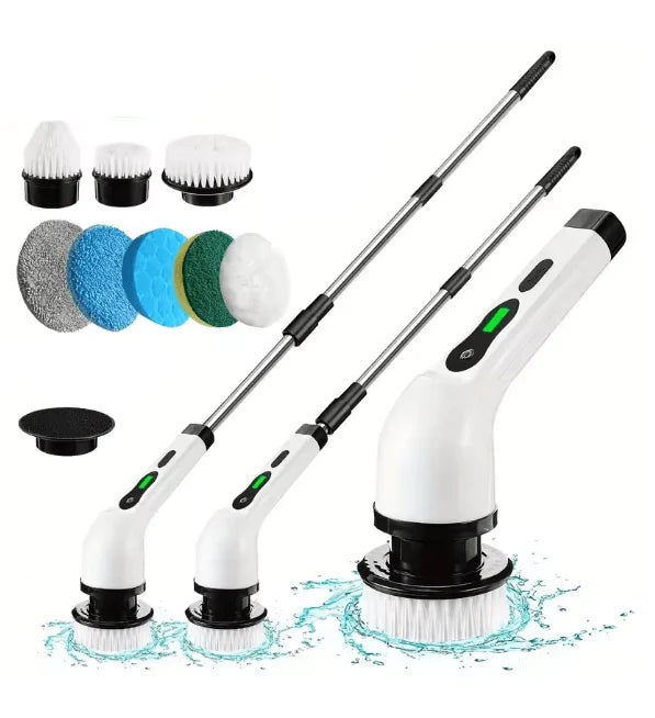 Electric Spin Scrubber Cleaning Brush – Multi-Surface Power Scrubber with Interchangeable Heads
